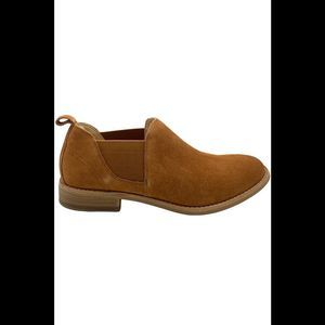 Clarks Leather Slip On Booties Edenvale Page Tan Suede - Medium